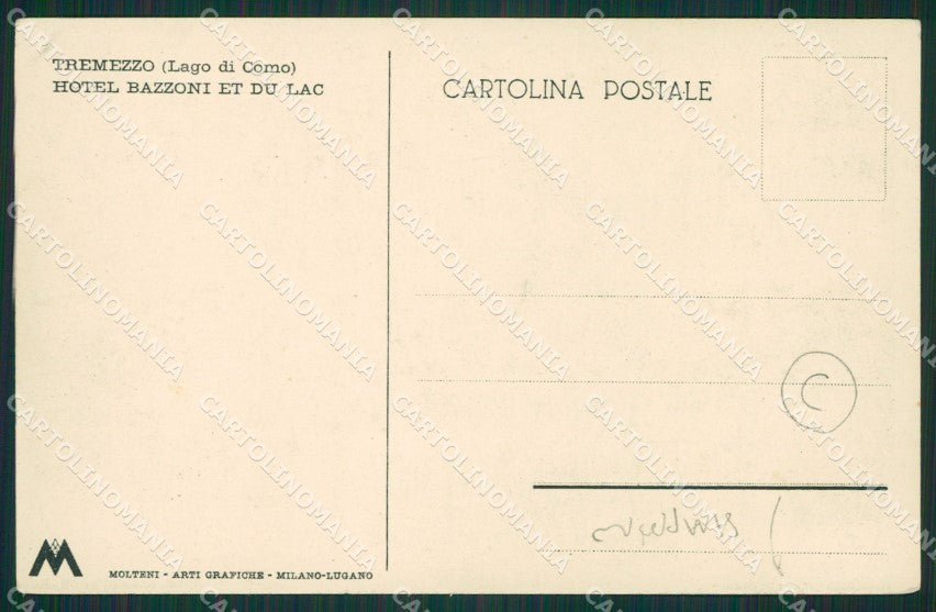 Como Lago di Tremezzo STRAPPINO cartolina QZ1601 – retro