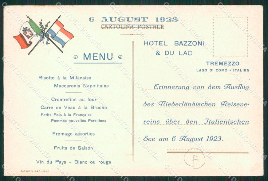Como Lago di Tremezzo cartolina QZ1621 – retro