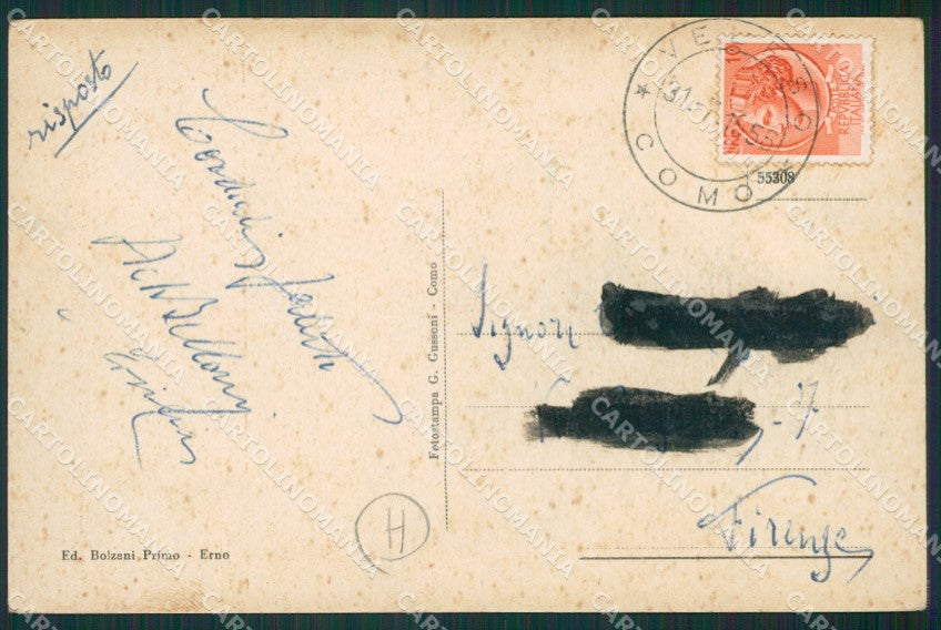 Como Lago di Veleso Erno cartolina QZ1629 – retro