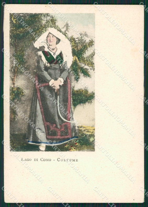 Como Lago di Costumi PIEGA RIFILATA cartolina QZ1643 – fronte