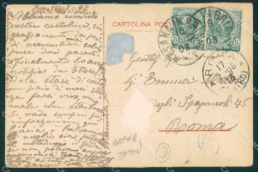Como Lago di Costumi PIEGHE ABRASA cartolina QZ1678 – retro