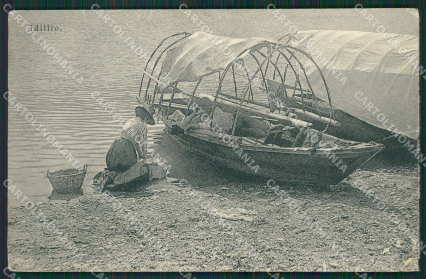 Como Lago di Costumi RIPARATA PIEGA cartolina QZ1687 – fronte