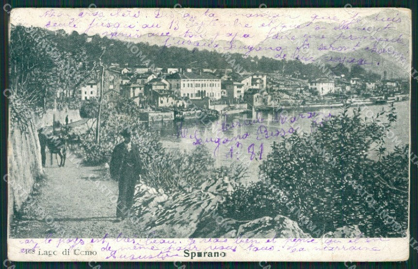 Como Lago di Tremezzina Ossuccio Spurano PIEGA cartolina QZ1723 – fronte