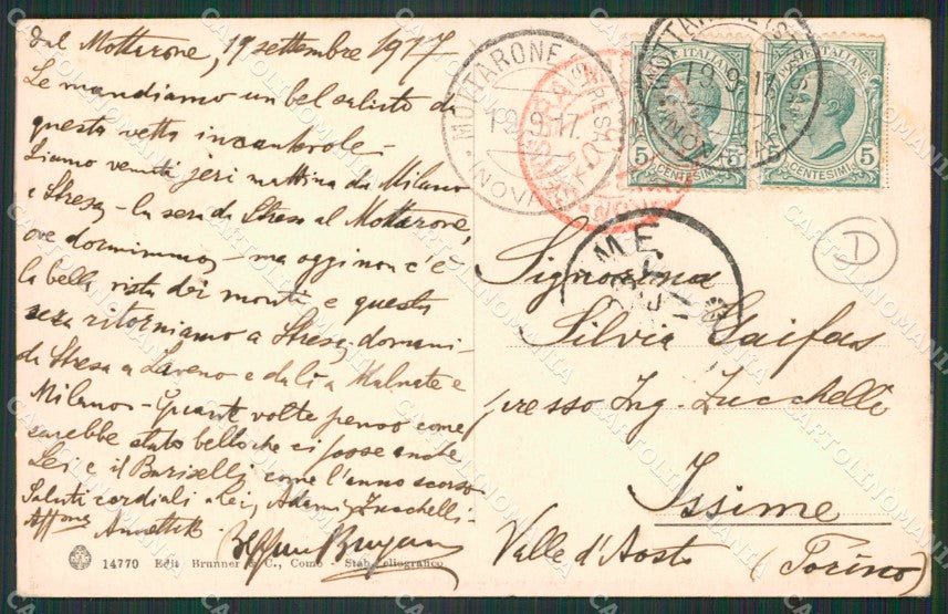 Verbania Mottarone cartolina QZ1734 – retro