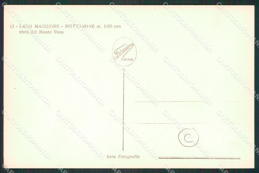 Verbania Mottarone Sci Nevicata Foto cartolina QZ1735 – retro