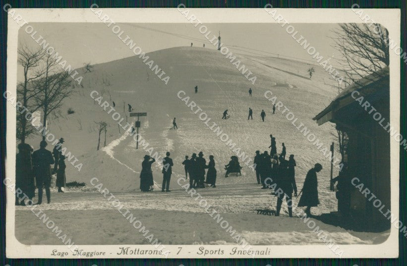 Verbania Mottarone Sci Nevicata Foto cartolina QZ1742 – fronte