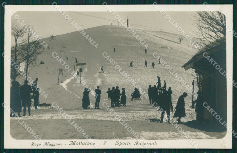 Verbania Mottarone Sci Nevicata Foto cartolina QZ1743 – fronte