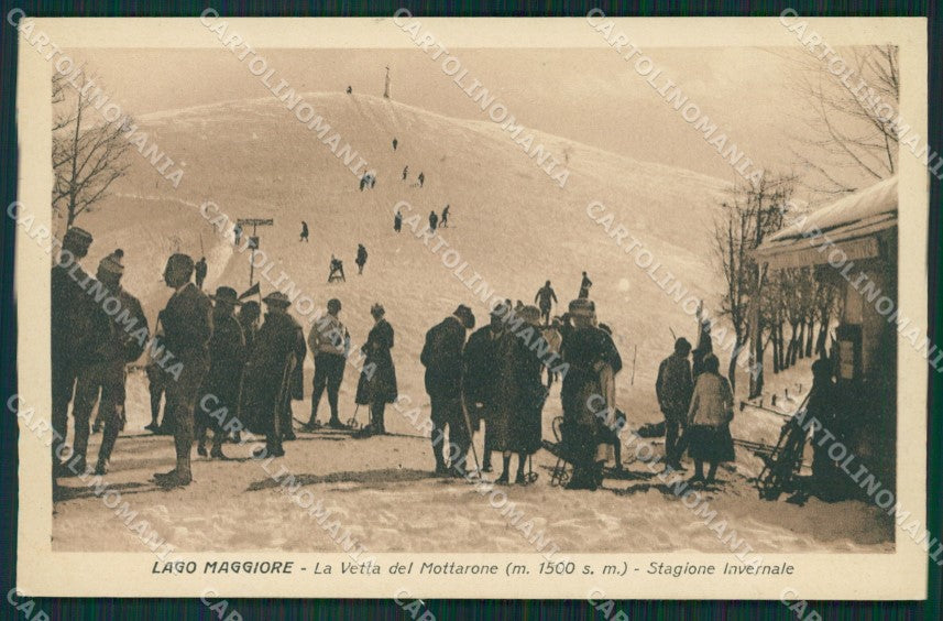 Verbania Mottarone Sci Nevicata cartolina QZ1749 – fronte