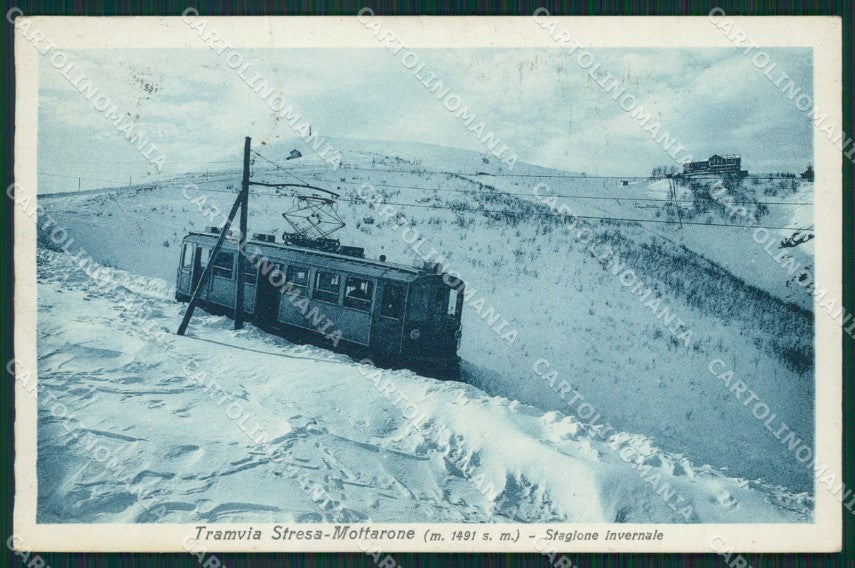Verbania Mottarone Tram Nevicata cartolina QZ1763 – fronte