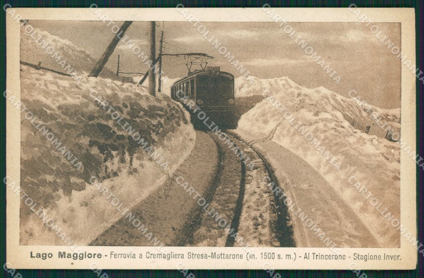 Verbania Mottarone Tram Nevicata cartolina QZ1776 – fronte