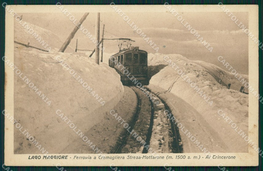 Verbania Mottarone Tram Nevicata cartolina QZ1778 – fronte
