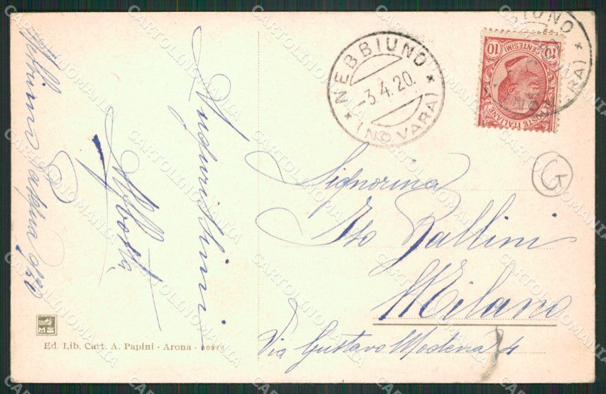 Novara Nebbiuno Saluti da cartolina QZ1794 – retro