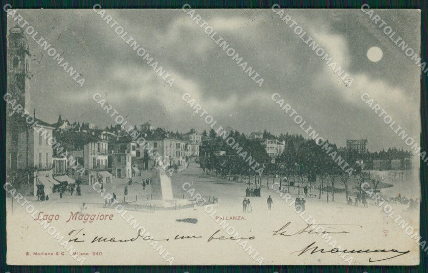 Verbania Pallanza Chiaro di Luna cartolina QZ1854 – fronte