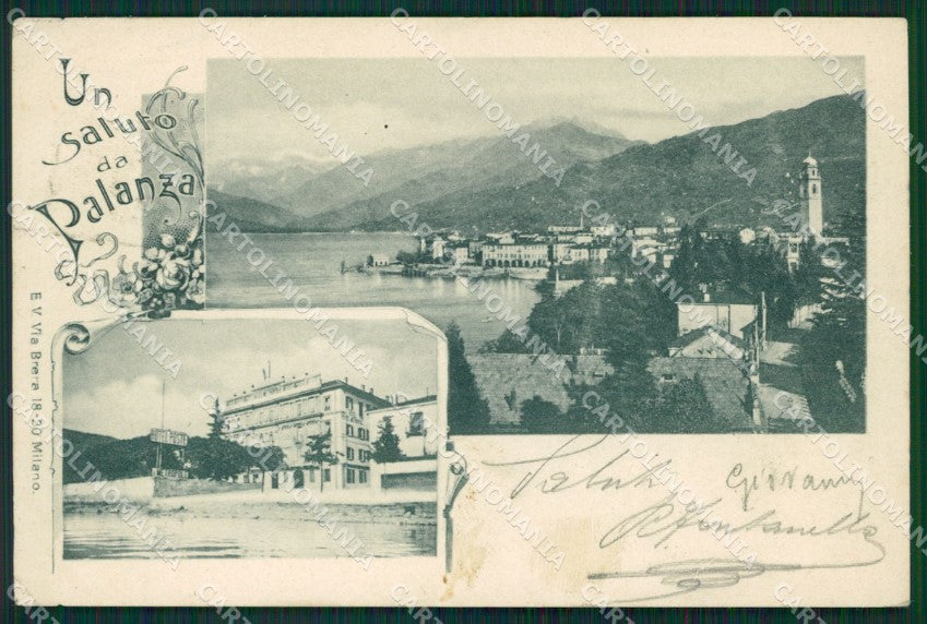 Verbania Pallanza Saluti da PIEGHE cartolina QZ1860 – fronte