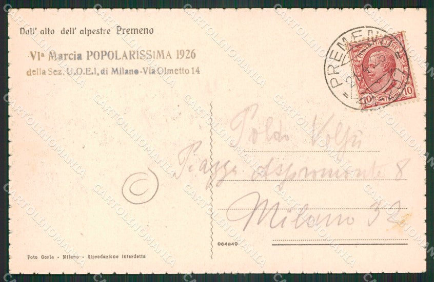 Verbania Premeno cartolina QZ1893 – retro