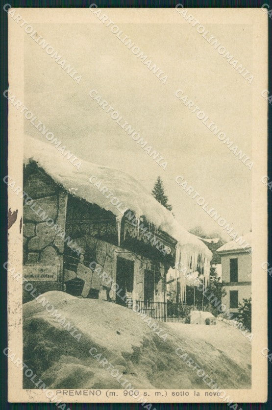 Verbania Premeno Nevicata cartolina QZ1909 – fronte