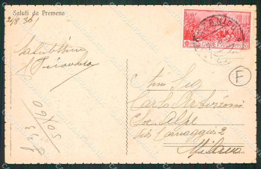 Verbania Premeno cartolina QZ1913 – retro