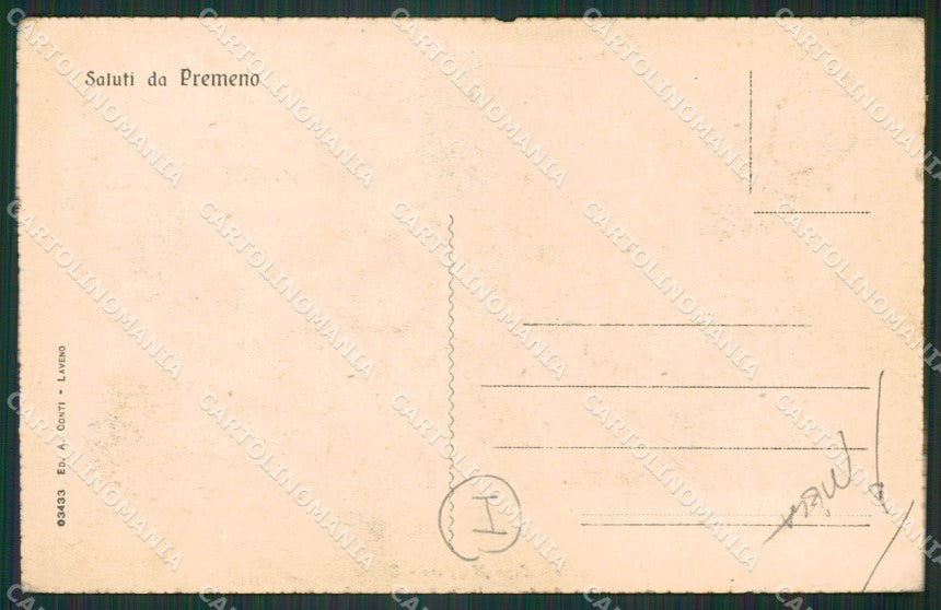 Verbania Premeno Tornicco PIEGA cartolina QZ1922 – retro