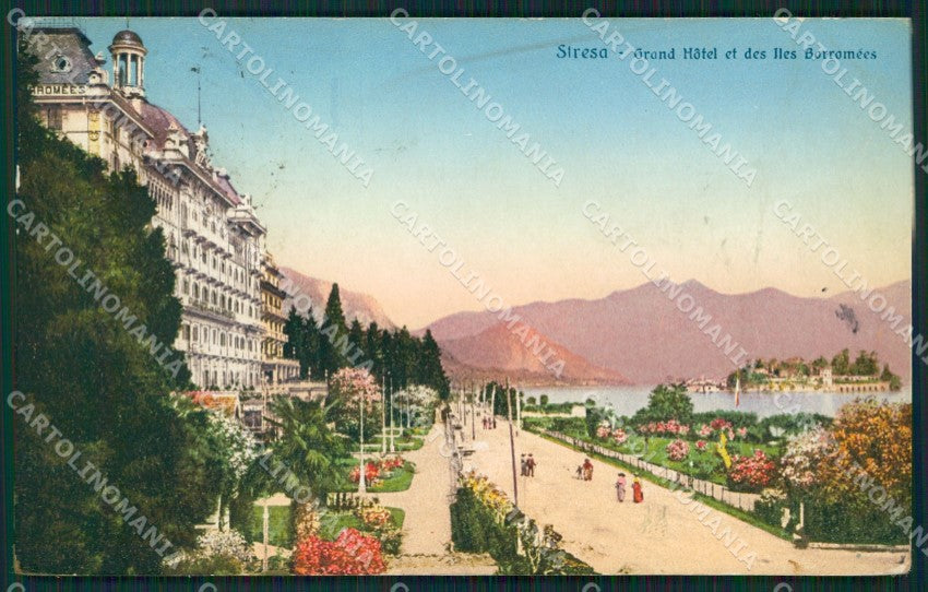 Verbania Stresa ABRASA PIEGHINA cartolina QZ1945 – fronte
