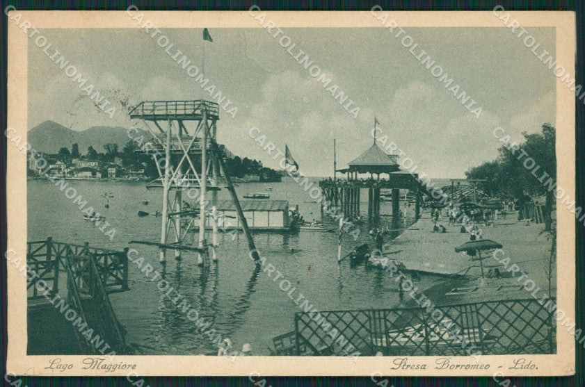 Verbania Stresa Lido PIEGHINE cartolina QZ1953 – fronte