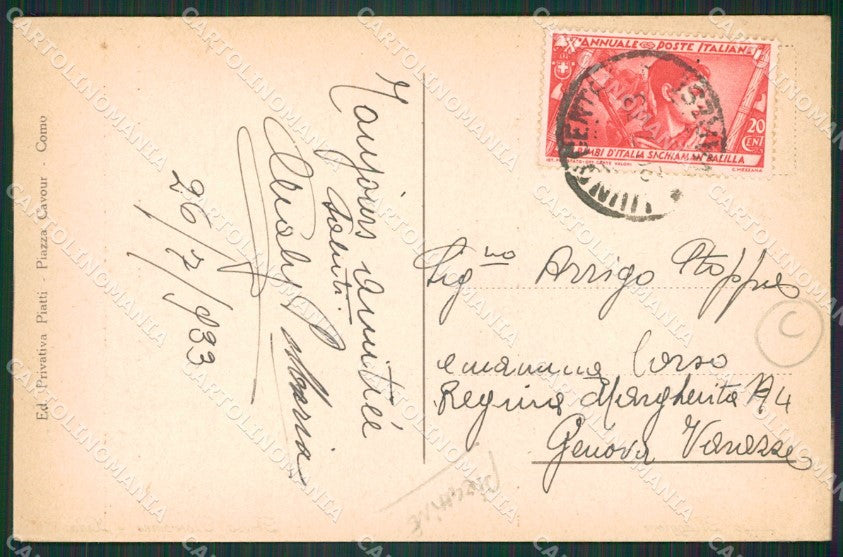 Verbania Stresa Lido PIEGHINE cartolina QZ1953 – retro