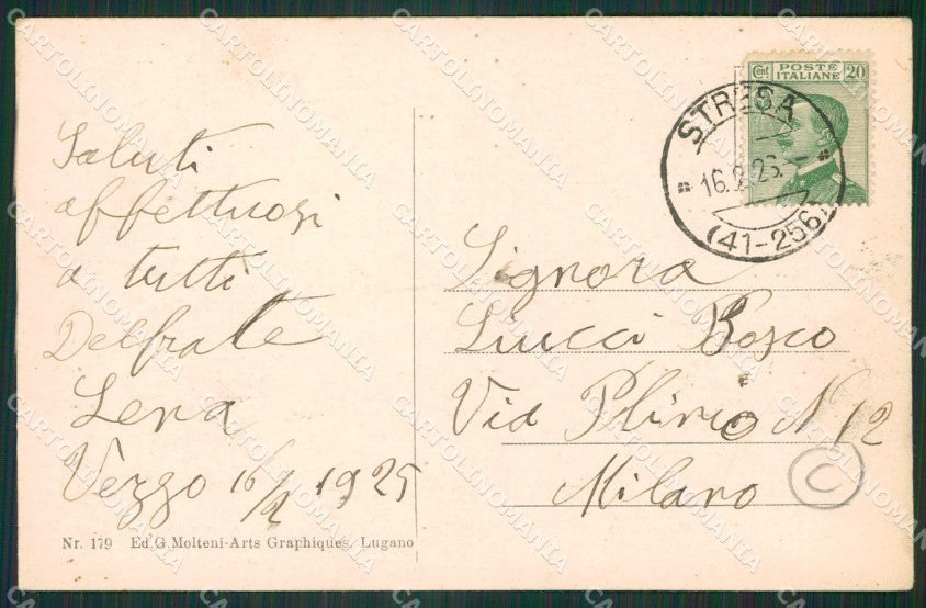 Verbania Stresa Battello cartolina QZ1954 – retro