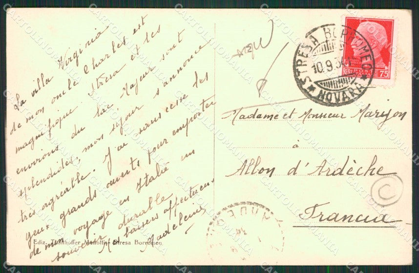 Verbania Stresa PIEGA cartolina QZ1964 – retro