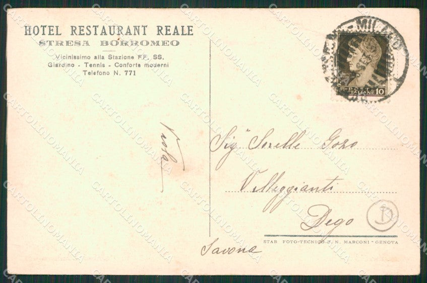 Verbania Stresa PIEGA cartolina QZ2008 – retro