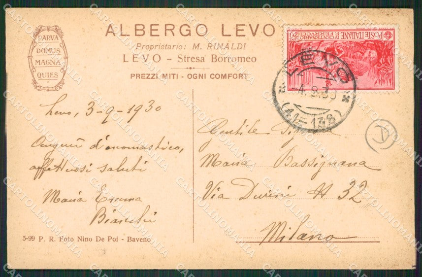 Verbania Stresa Levo cartolina QZ2083 – retro