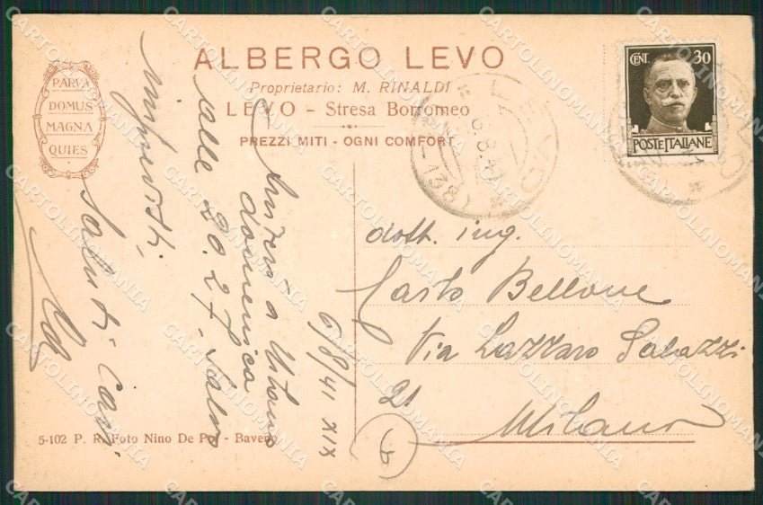 Verbania Stresa Levo cartolina QZ2089 – retro