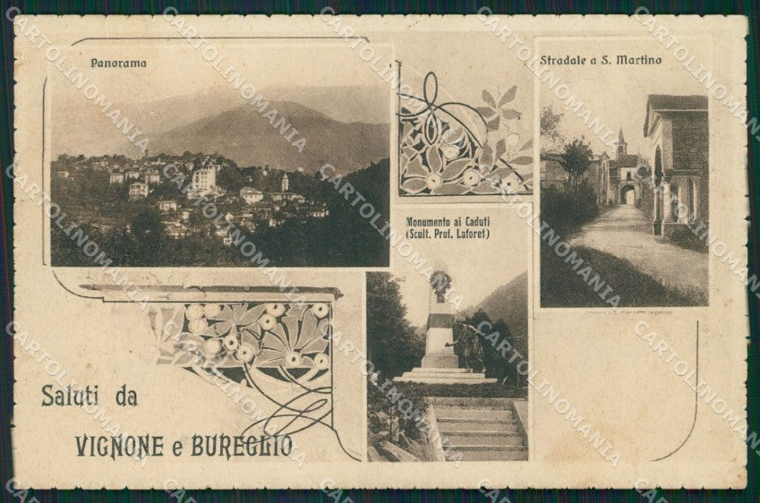 Verbania Vignone Bureglio Saluti da ANGOLINO SCOLLATO cartolina QZ2122 – fronte