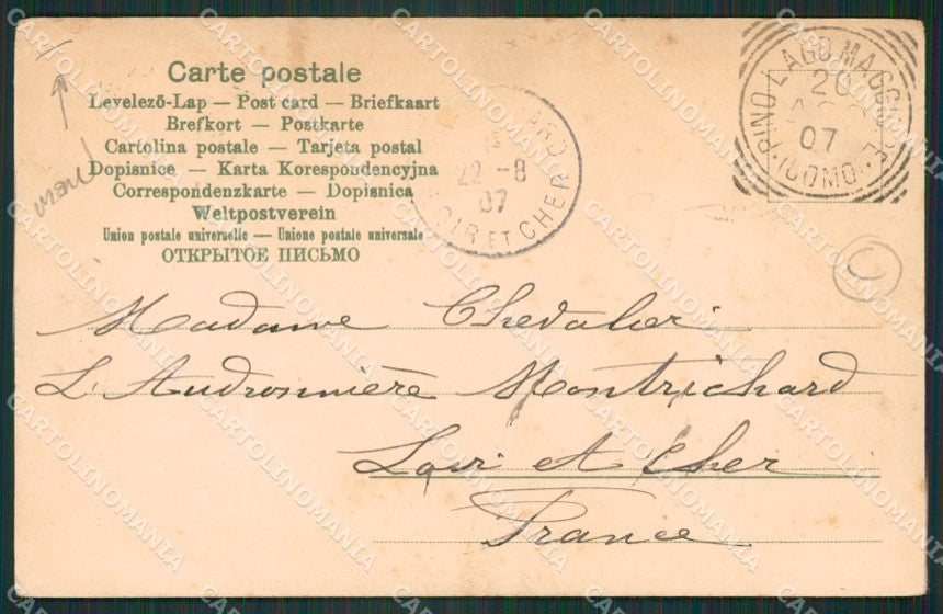 Verbania Lago Maggiore Costumi PIEGA cartolina QZ2131 – retro