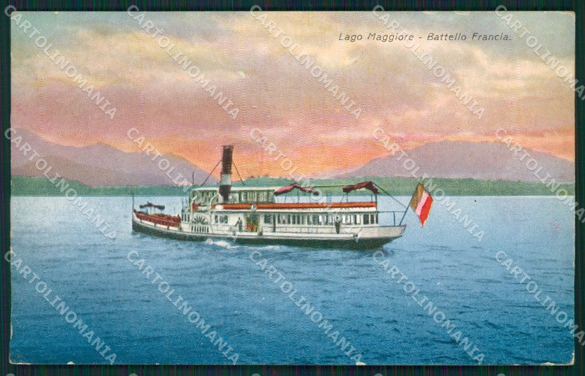 Verbania Lago Maggiore Battello Francia cartolina QZ2162 – fronte
