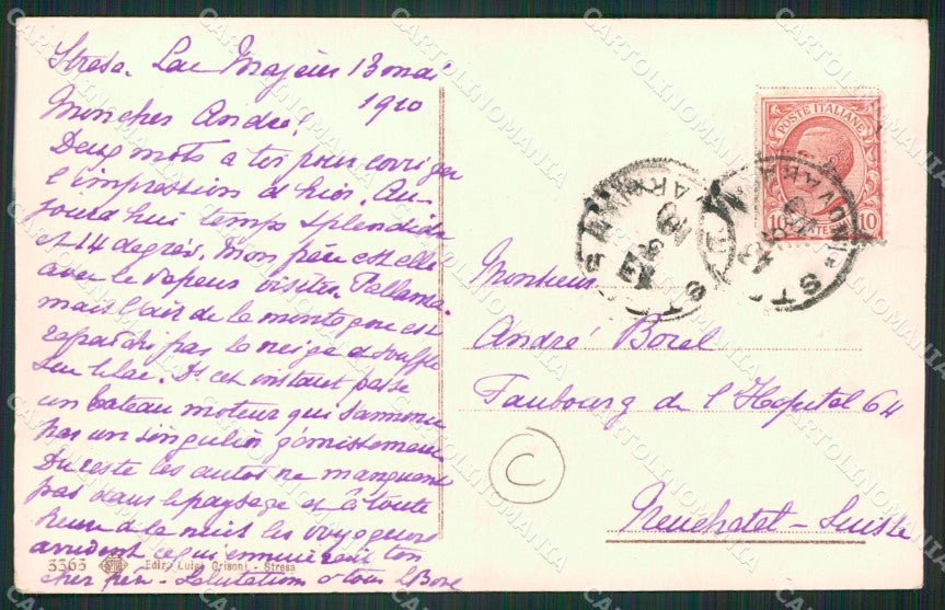 Verbania Lago Maggiore Battello cartolina QZ2171 – retro