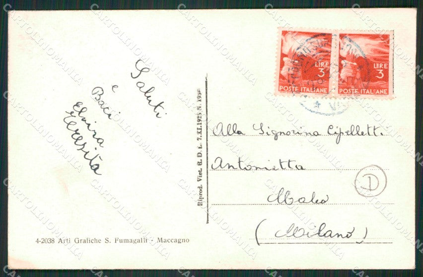 Verbania Lago Maggiore Battello cartolina QZ2178 – retro