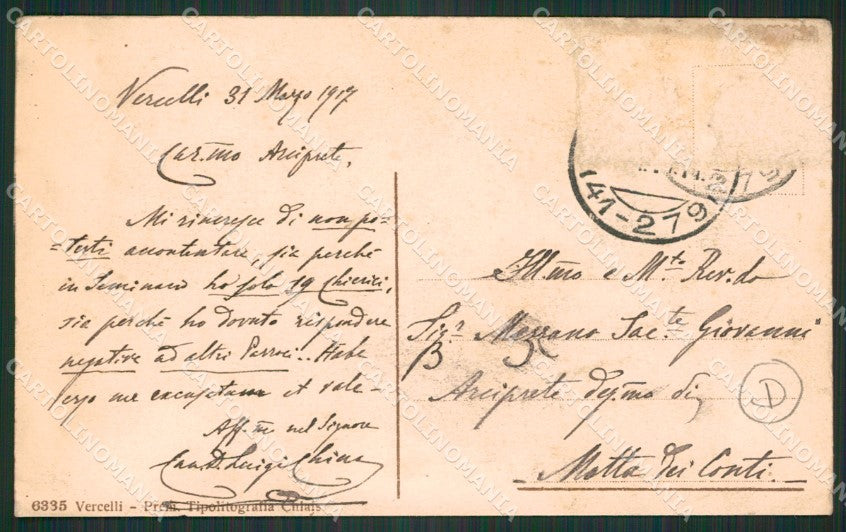 Vercelli città Poste cartolina QZ2211 – retro
