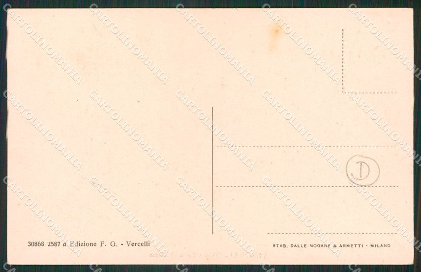 Vercelli città Caserma cartolina QZ2217 – retro