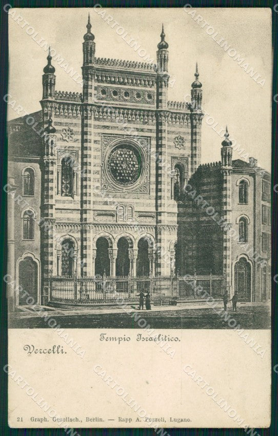 Vercelli città Tempio Israelitico COLLA cartolina QZ2261 – fronte