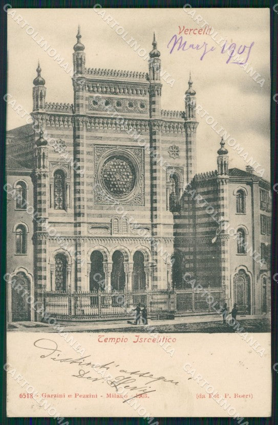 Vercelli città Tempio Israelitico cartolina QZ2262 – fronte