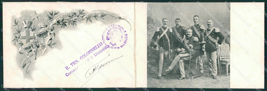 Vercelli Militari Doppia cartolina QZ2271 – fronte