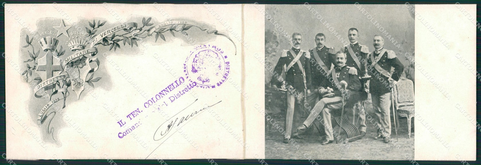 Vercelli Militari Doppia cartolina QZ2271 – fronte