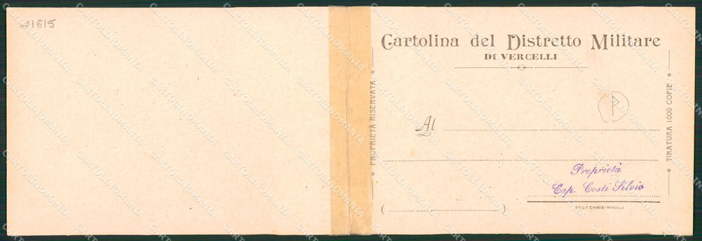 Vercelli Militari Doppia cartolina QZ2271 – retro