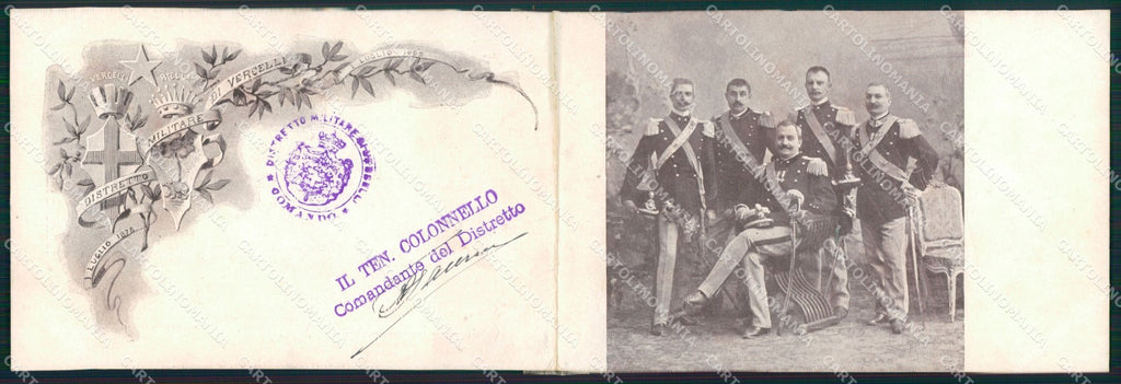 Vercelli Militari Doppia cartolina QZ2272 – fronte