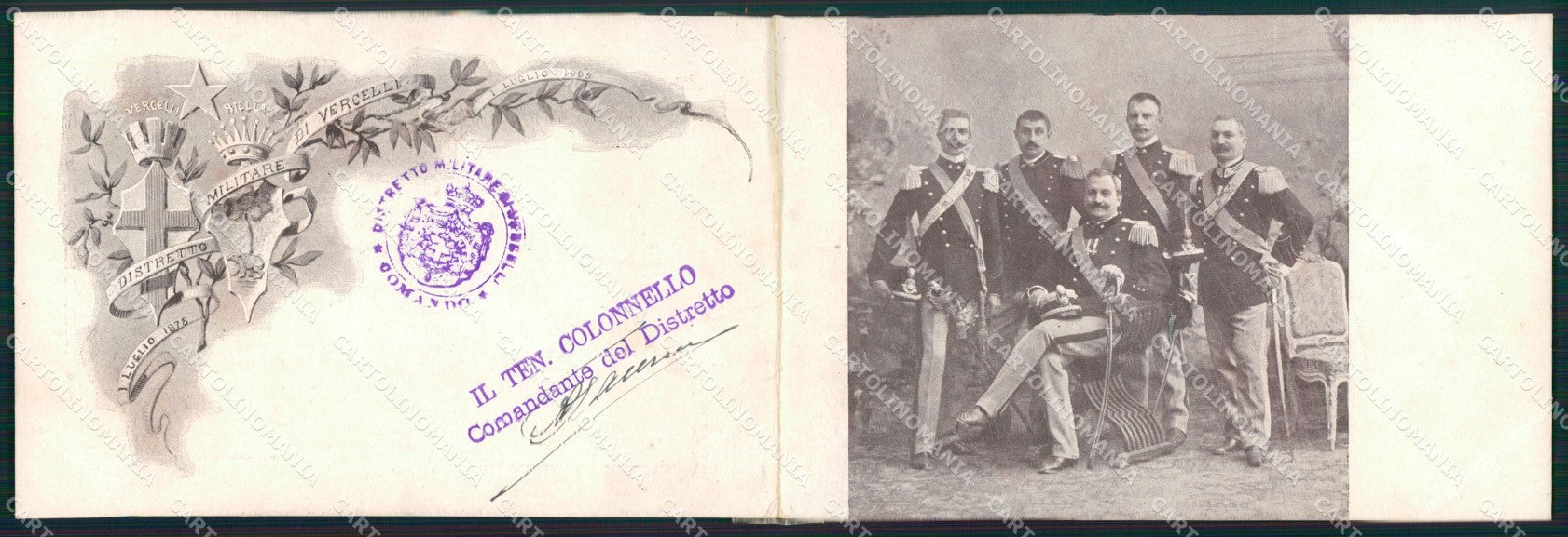 Vercelli Militari Doppia cartolina QZ2272 – fronte