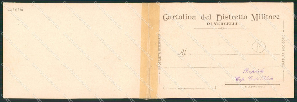 Vercelli Militari Doppia cartolina QZ2272 – retro