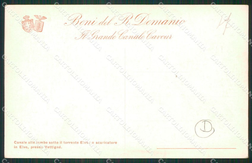 Vercelli Santhià Vettignè Canale Cavour cartolina QZ2291 – retro