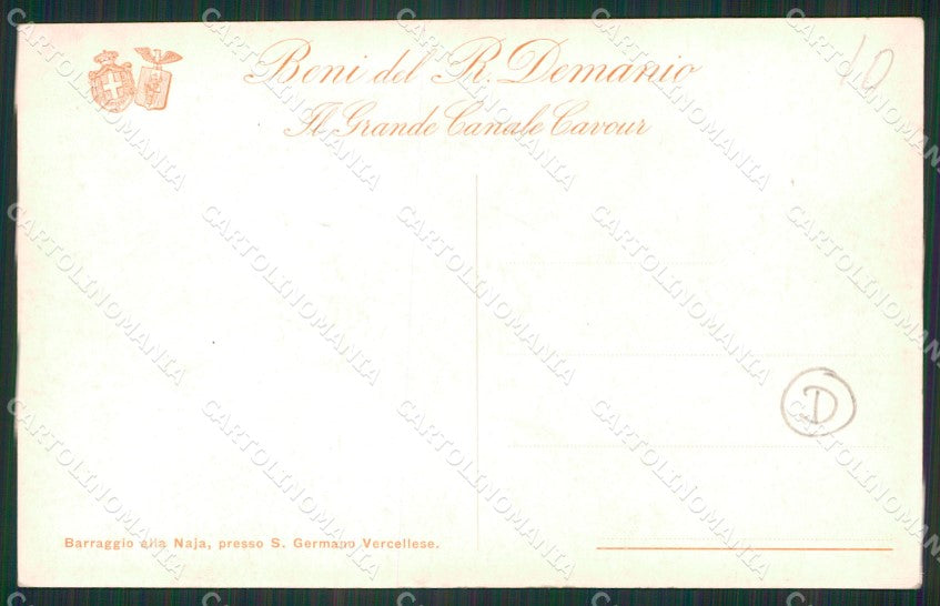 Vercelli San Germano Canale Cavour cartolina QZ2322 – retro