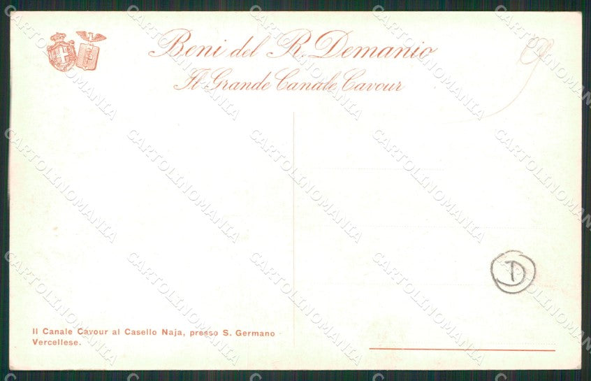 Vercelli San Germano Canale Cavour cartolina QZ2323 – retro