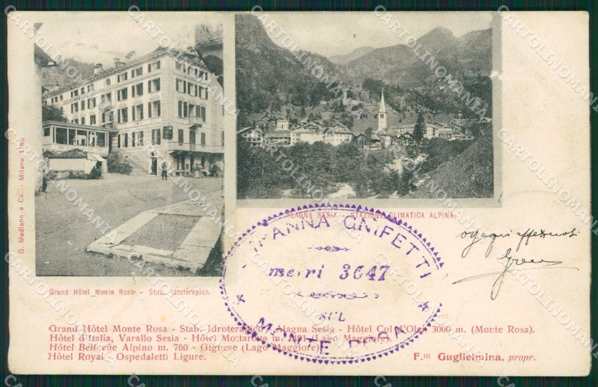 Vercelli Alagna Sesia cartolina QZ2329 – fronte