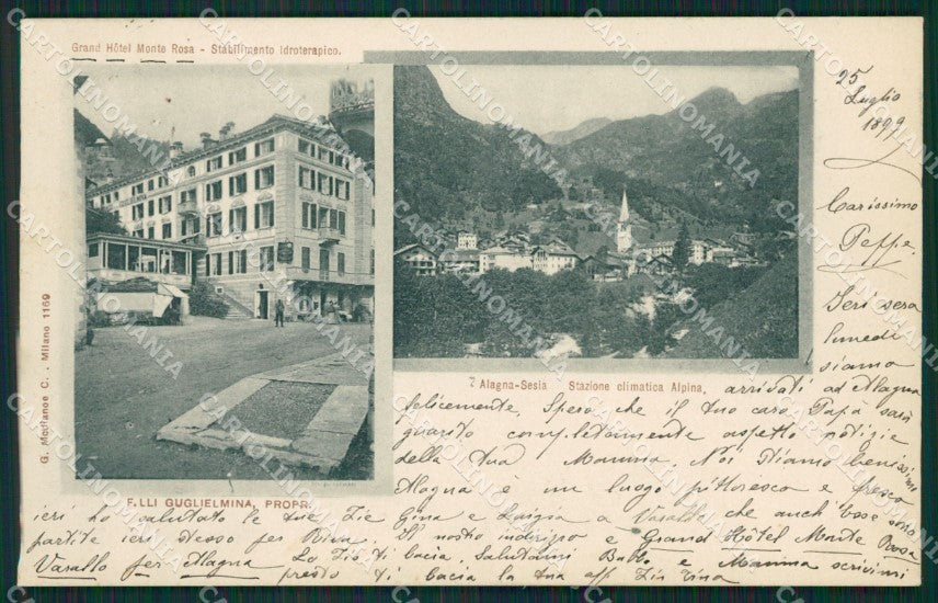 Vercelli Alagna Sesia cartolina QZ2333 – fronte